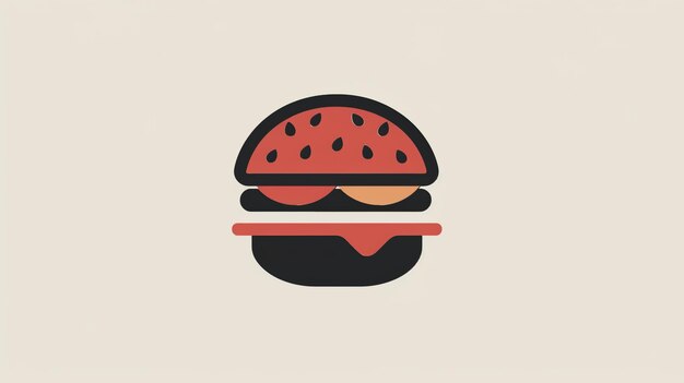 Photo a drawing of a hamburger with a straw hat on it