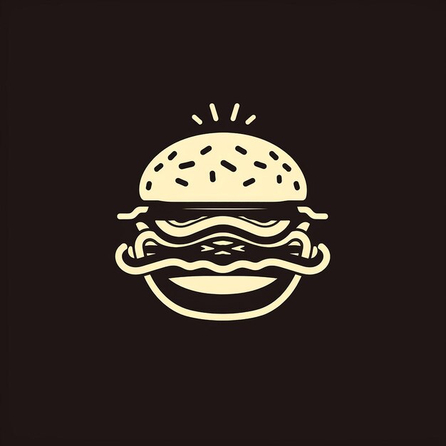 Photo a drawing of a hamburger with a sun shining on it