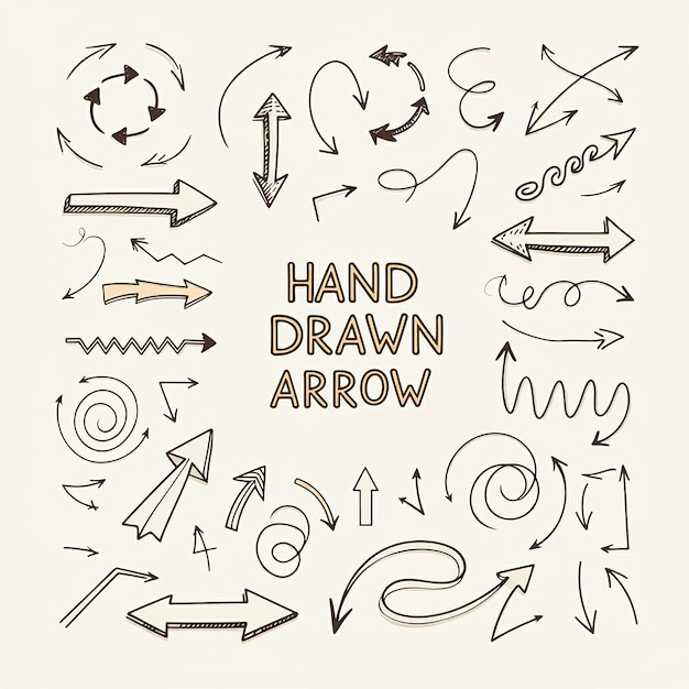 a drawing of a hand drawn arrow with a line drawing on it