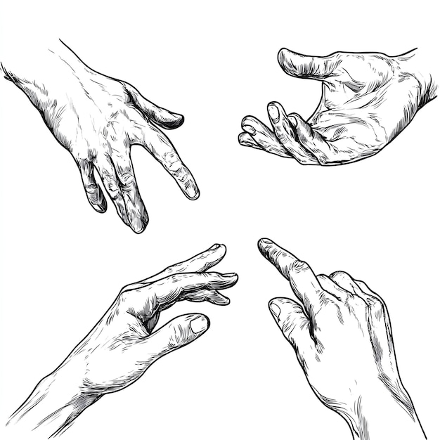 Photo a drawing of a hand that has the word quot hands quot on it