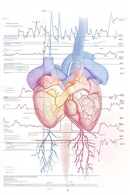 a drawing of a heart with the heart drawn on it