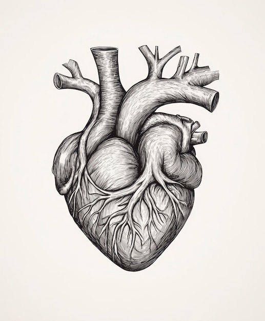 a drawing of a heart with the word human heart on it