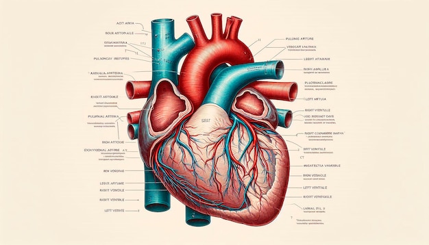 Photo a drawing of a heart with the word human heart on it