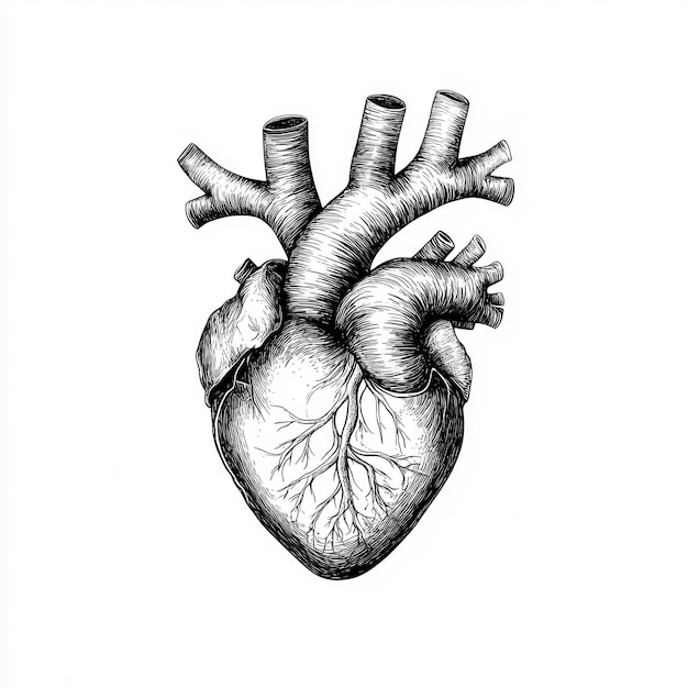 Photo a drawing of a heart with the word human and human hands