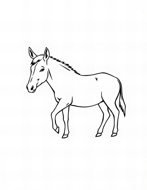 Photo a drawing of a horse and a horse on a white background