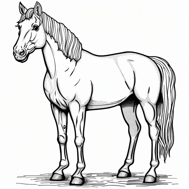 Photo a drawing of a horse that has a drawing of a horse on it