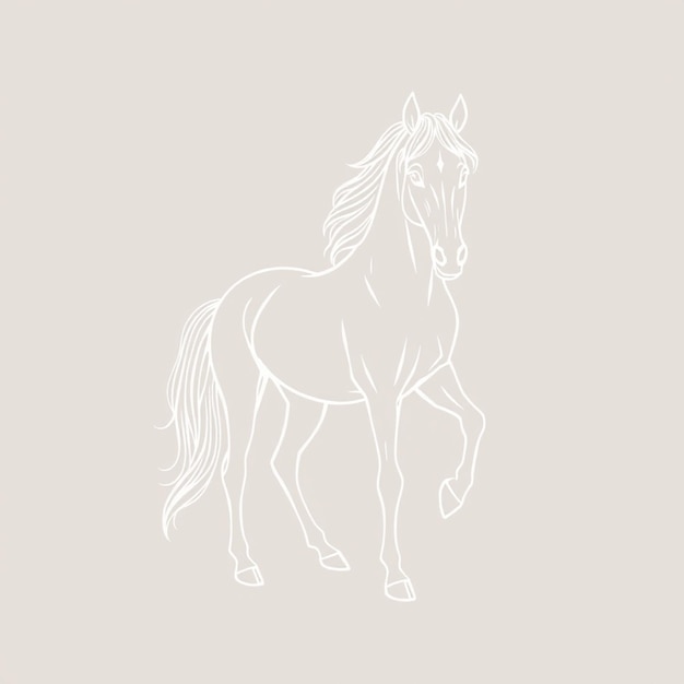 Photo a drawing of a horse that has a white mane