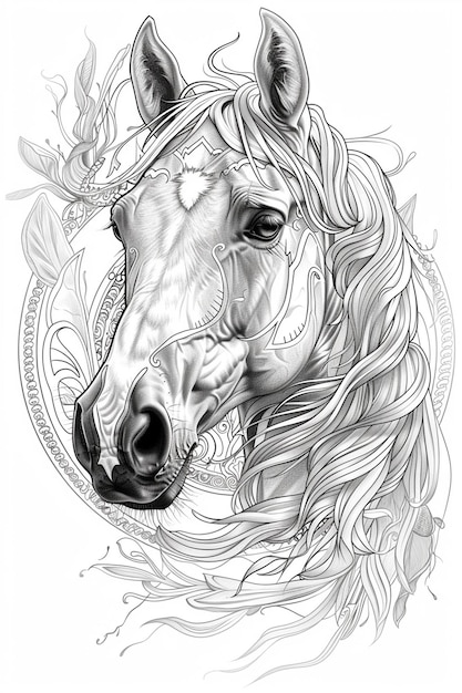 Photo a drawing of a horse with a horse head and the words quot unicorn quot on it