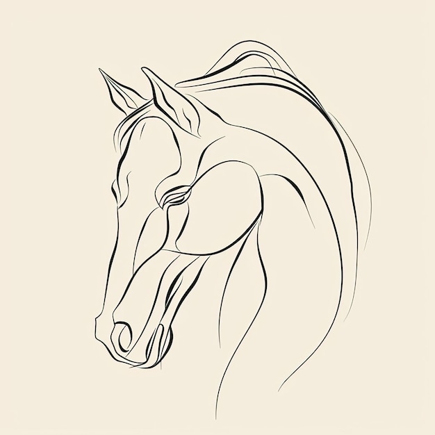 Photo a drawing of a horse with a line on it