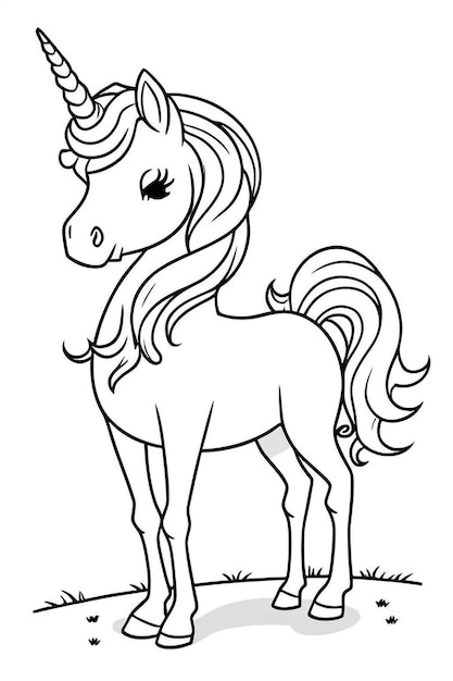 Photo a drawing of a horse with a tail that says quot the horse quot