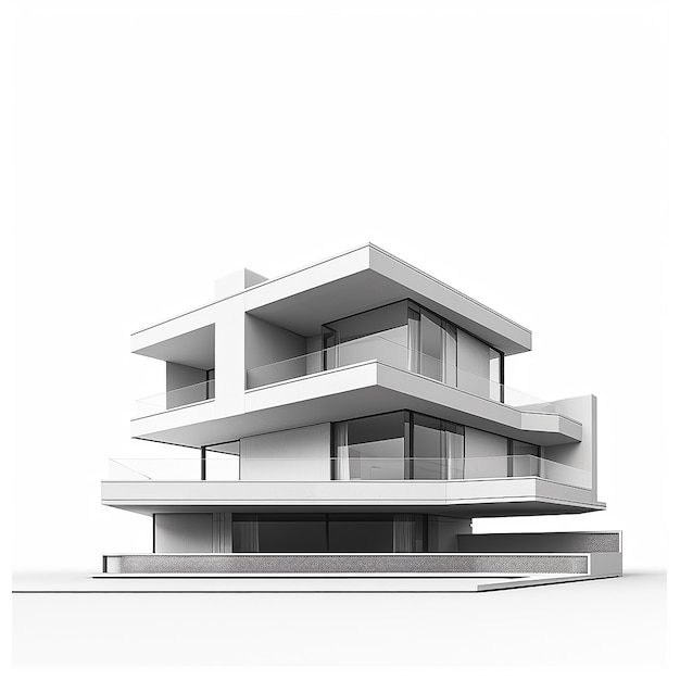 a drawing of a house with a white background