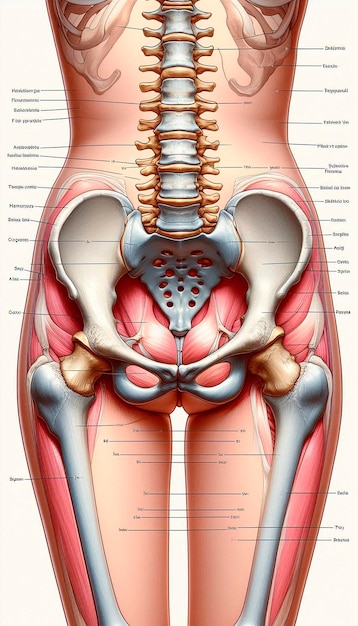 Photo a drawing of a human body with the lower back pain