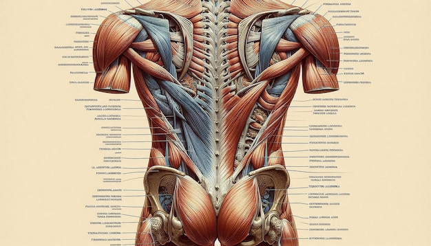 a drawing of a human body with the spine labeled with the body labeled