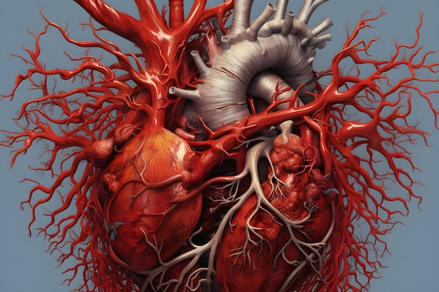 A drawing of a human heart