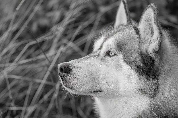 Photo drawing of husky