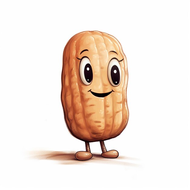 Drawing image of a cute little peanut character