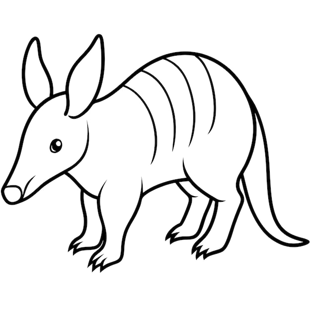 Photo a drawing of a kangaroo with a black outline and the word kangaroo on it