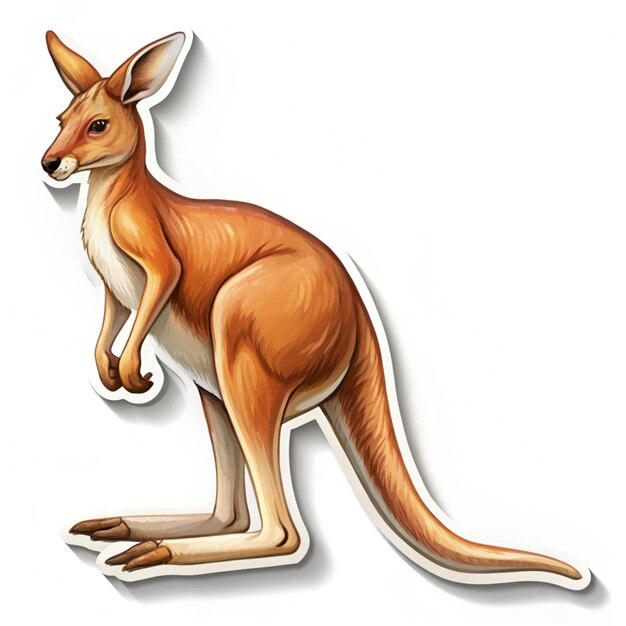 Photo a drawing of a kangaroo with a white background