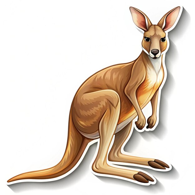 Photo a drawing of a kangaroo with a white background