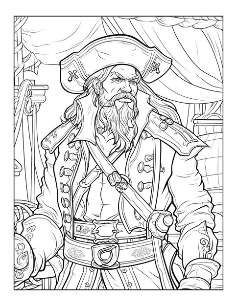 Photo a drawing of a king in a pirate costume