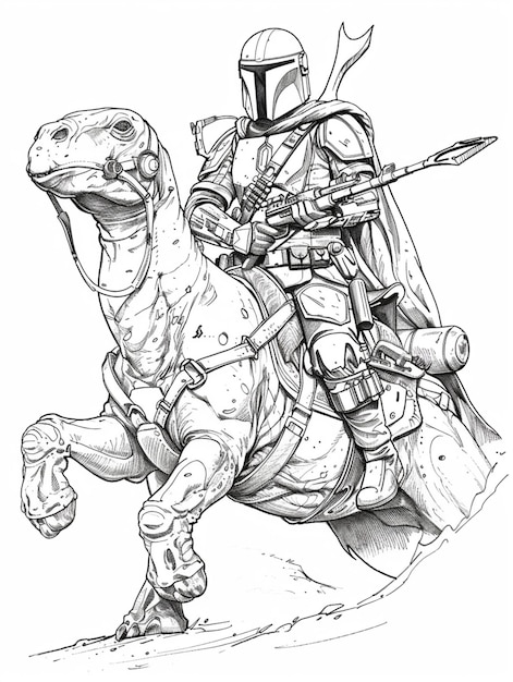 Photo a drawing of a knight on a horse with a sword and shield