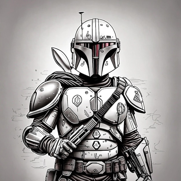 Photo a drawing of a knight with a sword and shield