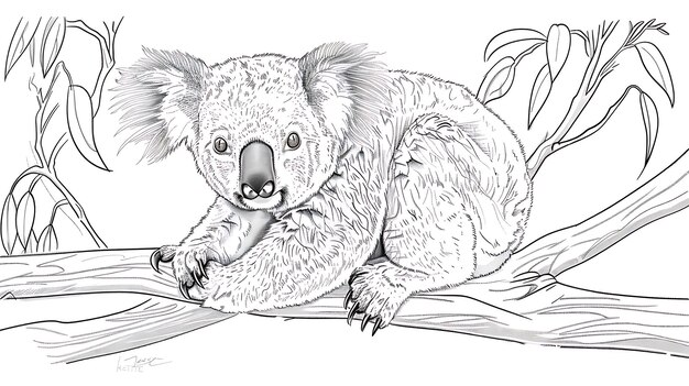 a drawing of a koala with a koala on it