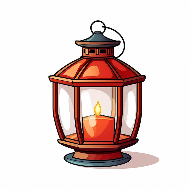 a drawing of a lantern with white background