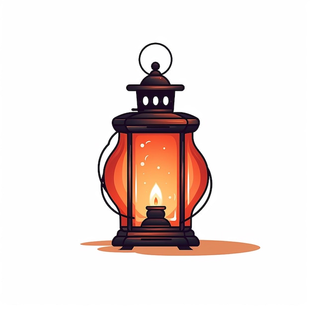 a drawing of a lantern with white background