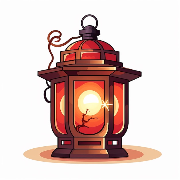 a drawing of a lantern with white background