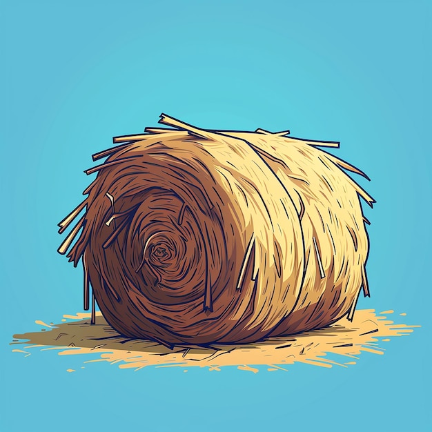 a drawing of a large ball of wheat in the sand