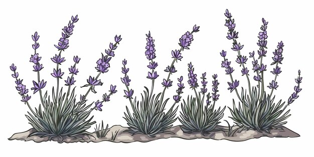 Photo a drawing of lavender and lavender