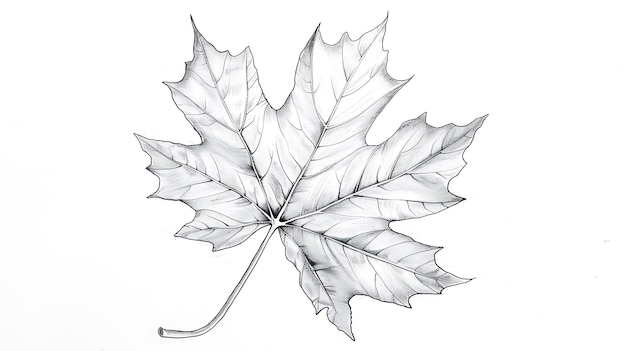 a drawing of a leaf that has a sharp edge