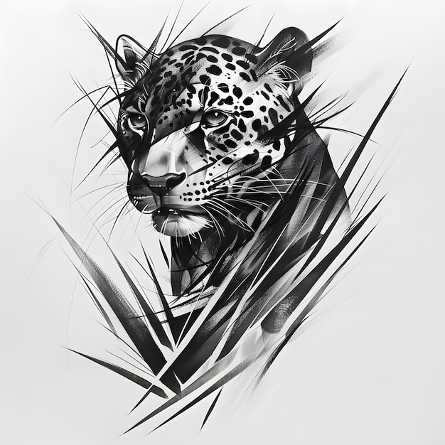 a drawing of a leopard with the word leopard on it