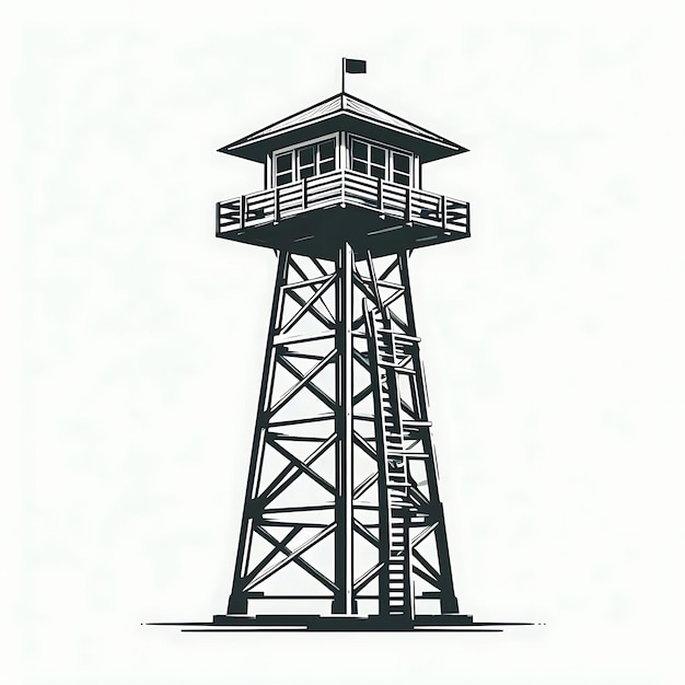 Photo a drawing of a lighthouse with a sign that says quot a lifeguard quot