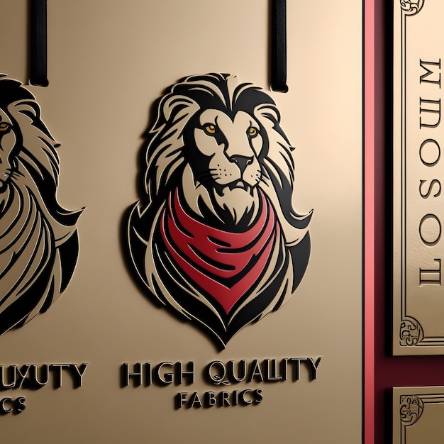 Photo a drawing of a lion head and a sign that says high quality quality quality quality quality