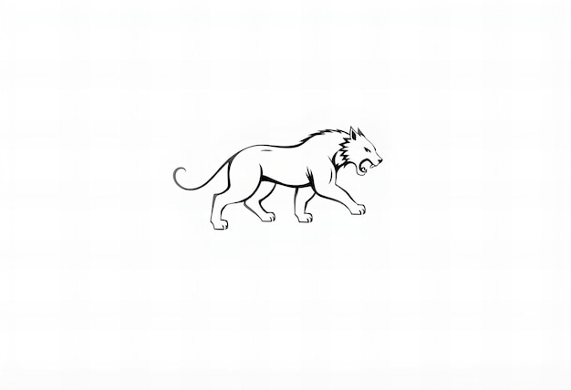 Photo a drawing of a lion with a lion on it