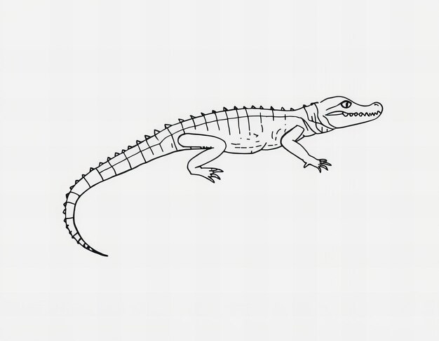 Photo a drawing of a lizard that is drawn on a white background