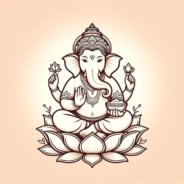 a drawing of a lord ganesha hindu god ganesh