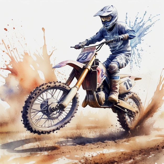 a drawing of a man on a dirt bike with the word quot power quot on the front