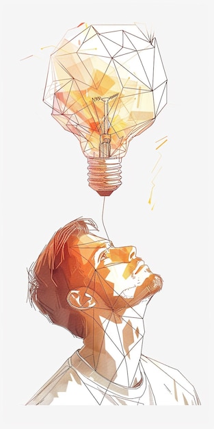 Photo drawing of a man with a light bulb that says quot im a sucker quot