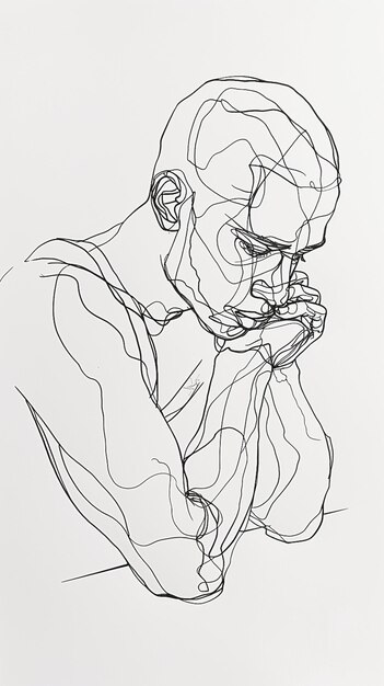 Photo drawing of a man with a phone in his hand