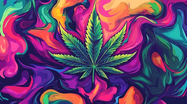 Photo a drawing of a marijuana leaf with the word quot marijuana quot on it