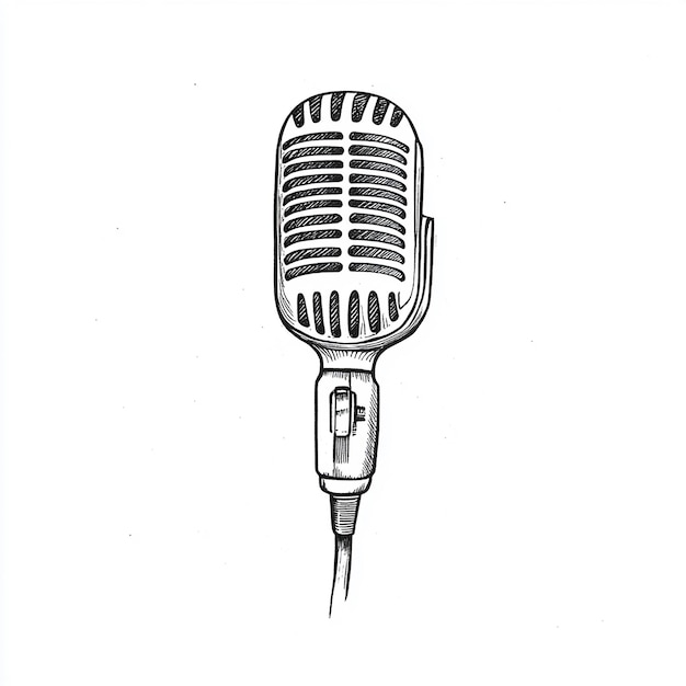 a drawing of a microphone that says quot the word quot on it