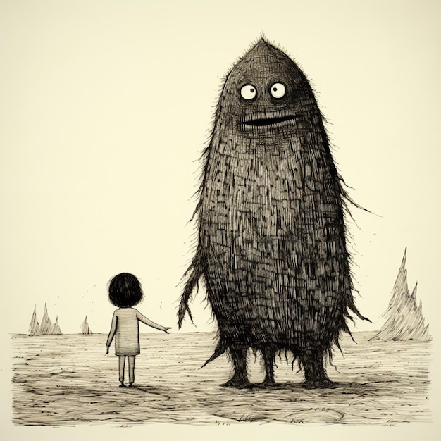 Photo drawing monster style edward gorey ideas image ai generated image