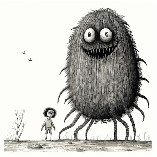 Photo drawing monster style edward gorey ideas image ai generated image