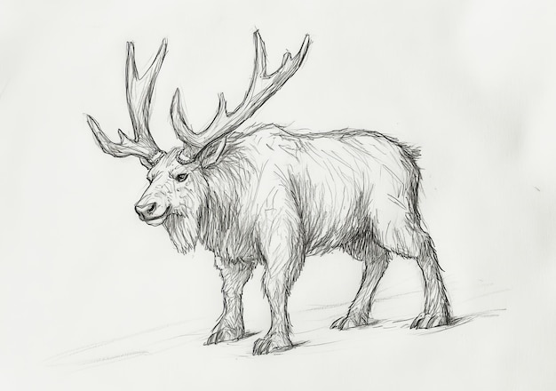 Photo a drawing of a moose