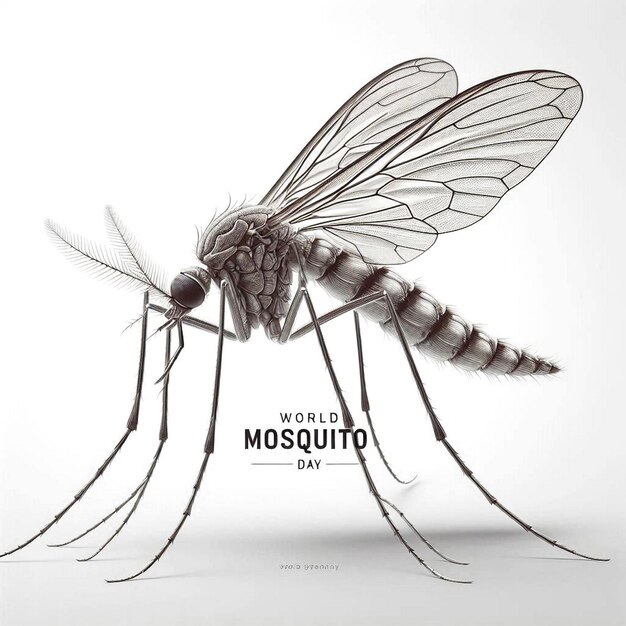 Photo a drawing of a mosquito with the word mosquito on it