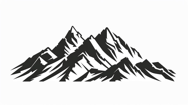 Photo a drawing of a mountain with a black and white background