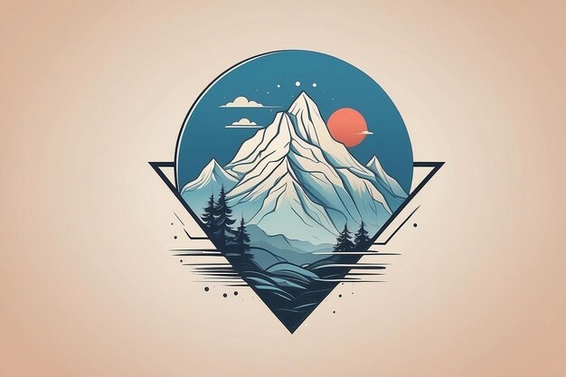 Photo a drawing of a mountain with a red moon and a place called the word quot the name quot